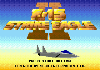 F-15 Strike Eagle II title screen for Sega Mega Drive